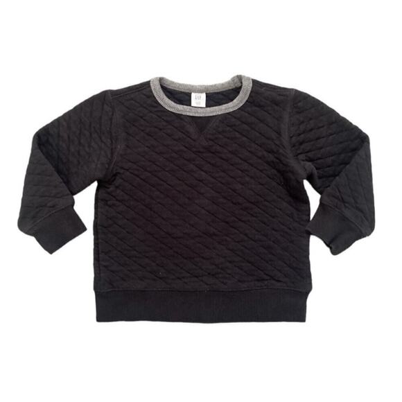 Gap Black Quilted Sweatshirt 4 - Picture 1 of 5